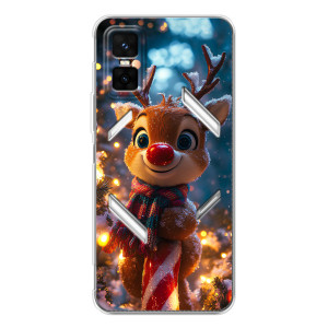 Яркий чехол для Infinix GT 30 Pro с Зимними Оленятами