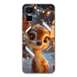 Яркий чехол для Infinix GT 30 Pro с Зимними Оленятами