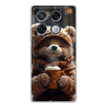 Печатный чехол «Зверята с кофе» для Infinix GT 30 Pro – Мишка с кофе