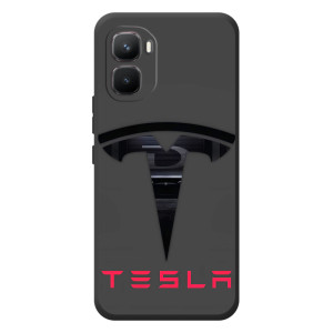 Силиконовый бампер с картинкой машины на Infinix GT 50 Pro (Logo TESLA)
