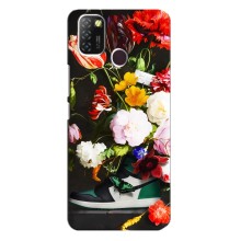 Брендновые Чехлы для Infinix Hot 10 Lite - (PREMIUMPrint) (Nike цветы)