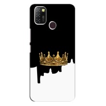 Чехол (Корона на чёрном фоне) для Инфиникс Хот 10 Лайт – Золотая корона