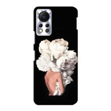 Чехлы (ART) Цветы на Infinix Hot 11s (VPrint) (Білі квіти)