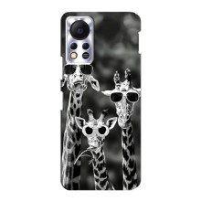 Силіконовий чохол з КАРТИНКАМИ літо для Infinix Hot 11s (AlphaPrint) (Жирафи в окулярах)