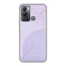 Чохол квітковий дизайн для Infinix Hot 12 Play – Монстера фіолетова