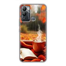 Чехол с уникальным дизайном «Осень с кофе» для Infinix Hot 12 Play – Кофе и дождь
