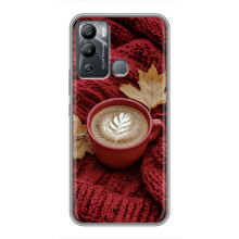 Чехол с уникальным дизайном «Осень с кофе» для Infinix Hot 12 Play – Кофе на пледе