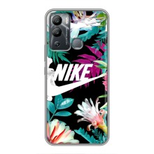 Силиконовый Чехол на Infinix Hot 12 Play с картинкой Nike (Цветочный Nike)