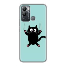Чехол с милыми котиками на Инфиникс ХОТ 12 ай (Черный кот)