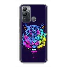 Силиконовый бампер с картинкой животных для Infinix Hot 12i (Тигр-Арт)