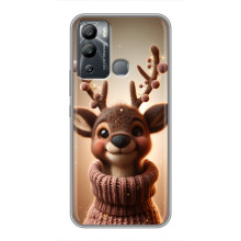 Яскравий чохол для Infinix Hot 12i з Зимові Оленята – Олень в светрі