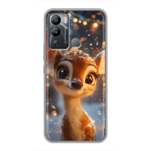Яскравий чохол для Infinix Hot 12i з Зимові Оленята – Оленятко серед герлянд