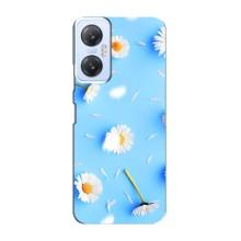 Чехол с Цветами для Infinix Hot 20 (5G) (ромашки на голубом)