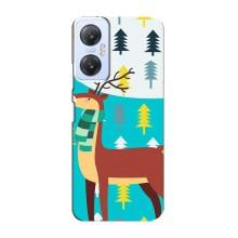 Силиконовый бампер с картинкой животных для Infinix Hot 20 (5G) (Олень с шарфом)