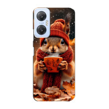 Печатный чехол «Зверята с кофе» для Infinix Hot 20 (5G) – Белка с кофе