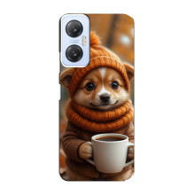 Печатный чехол «Зверята с кофе» для Infinix Hot 20 (5G) – Песик с кофе