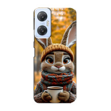 Печатный чехол «Зверята с кофе» для Infinix Hot 20 (5G) – Зайчик с кофе