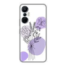 Силконовий чохол з принтом в квітах на Infinix Hot 20 (4G) (Фіолетовий букет)