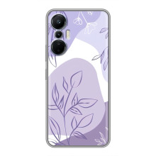 Силконовий чохол з принтом в квітах на Infinix Hot 20 (4G) (Фіолетовий дизайн)