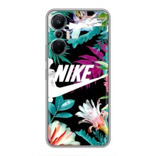 Силиконовый Чехол на Infinix Hot 20 (4G) с картинкой Nike (Цветочный Nike)