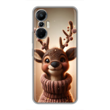 Яскравий чохол для Infinix Hot 20 (4G) з Зимові Оленята – Олень в светрі