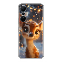 Яскравий чохол для Infinix Hot 20 (4G) з Зимові Оленята – Оленятко серед герлянд