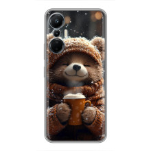 Печатный чехол «Зверята с кофе» для Infinix Hot 20 (4G) – Мишка с кофе