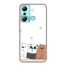 Чехлы с изображением разных животных для Infinix Hot 20i (X665E) (Удивленные медвеженки)