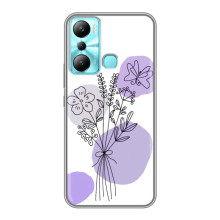 Силконовий чохол з принтом в квітах на Infinix Hot 20i (X665E) (Фіолетовий букет)