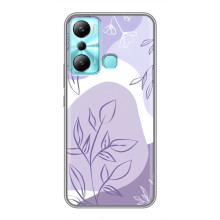 Силконовий чохол з принтом в квітах на Infinix Hot 20i (X665E) (Фіолетовий дизайн)