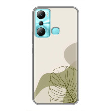 Силконовий чохол з принтом в квітах на Infinix Hot 20i (X665E) (Монстера зелена)