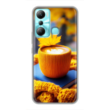 Чехол с уникальным дизайном «Осень с кофе» для Infinix Hot 20i (X665E) – Кофе с жёлтым