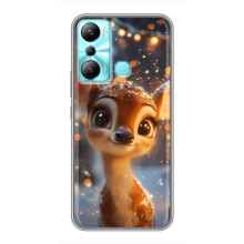 Яскравий чохол для Infinix Hot 20i (X665E) з Зимові Оленята – Оленятко серед герлянд