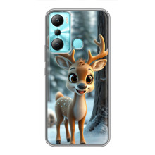 Яскравий чохол для Infinix Hot 20i (X665E) з Зимові Оленята – Оленятко в лісі