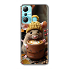 Печатный чехол «Зверята с кофе» для Infinix Hot 20i (X665E) – Медведь с кофе