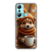 Печатный чехол «Зверята с кофе» для Infinix Hot 20i (X665E) – Песик с кофе