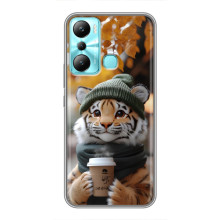 Печатный чехол «Зверята с кофе» для Infinix Hot 20i (X665E) – Тигр с кофе