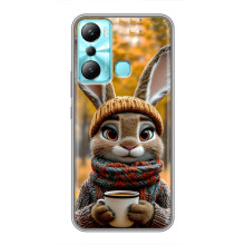 Печатный чехол «Зверята с кофе» для Infinix Hot 20i (X665E) – Зайчик с кофе