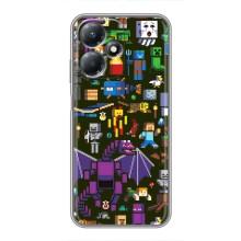 Чехол Майнкрафт на Infinix Hot 30 Play (AlphaPrint) Minecraft (Коллаж Майнкрафт)