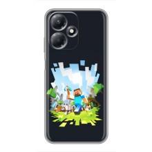 Чехол Майнкрафт на Infinix Hot 30 Play (AlphaPrint) Minecraft (персонажи Minecraft)