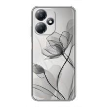 Чохол з квітковим принтом на Інфінікс Хот 30 Плей – Чорні квіти