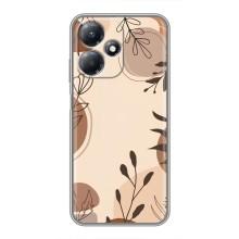 Чохол з квітковим принтом на Інфінікс Хот 30 Плей – Коричневі квіти