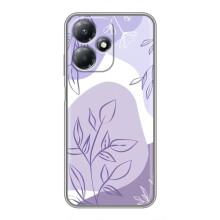 Силконовий чохол з принтом в квітах на Infinix Hot 30 Play – Фіолетовий дизайн