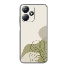 Силконовий чохол з принтом в квітах на Infinix Hot 30 Play – Монстера зелена