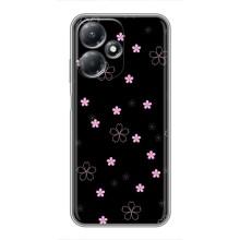 Чохол з розовим принтом для Infinix Hot 30 Play – Рожеві квіти на чорному