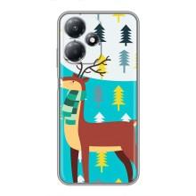 Силиконовый бампер с картинкой животных для Infinix Hot 30 Play (Олень с шарфом)