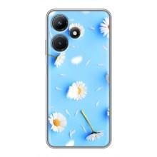 Чехол с Цветами для Infinix Hot 30i (ромашки на голубом)