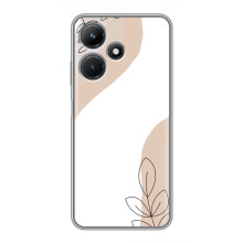 Силконовий чохол з принтом в квітах на Infinix Hot 30i – Нюдовий дизайн