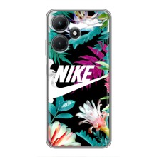 Силиконовый Чехол на Infinix Hot 30i с картинкой Nike (Цветочный Nike)