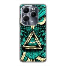 Чохли з принтом СОВИ для Infinix Hot 40 Play – Зелена сова